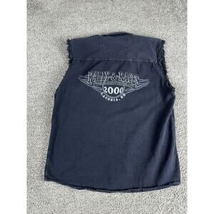 Vintage Biker Shirt Mens Large Rally Races 2000 Sleeveless Laconia NH 00s